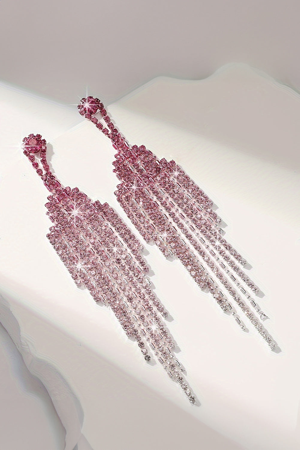 Bonbon Rhinestone Tassel Dangle Stud Earrings - MAD RUFFI