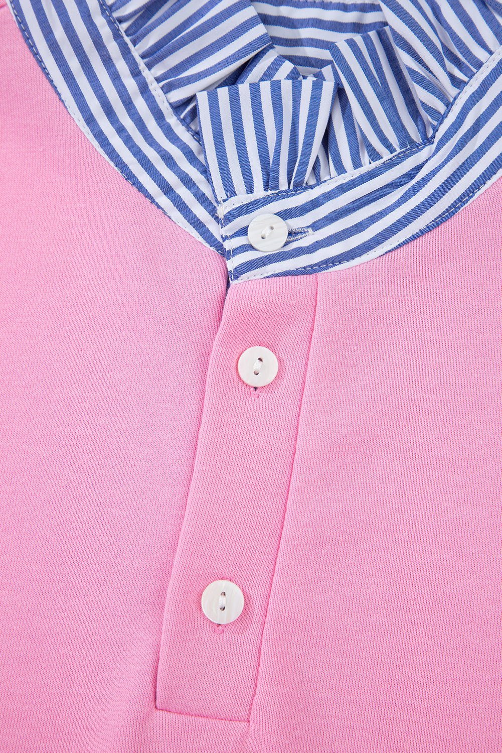 bonbon striped collar puff sleeve sweatshirt - MAD RUFFI