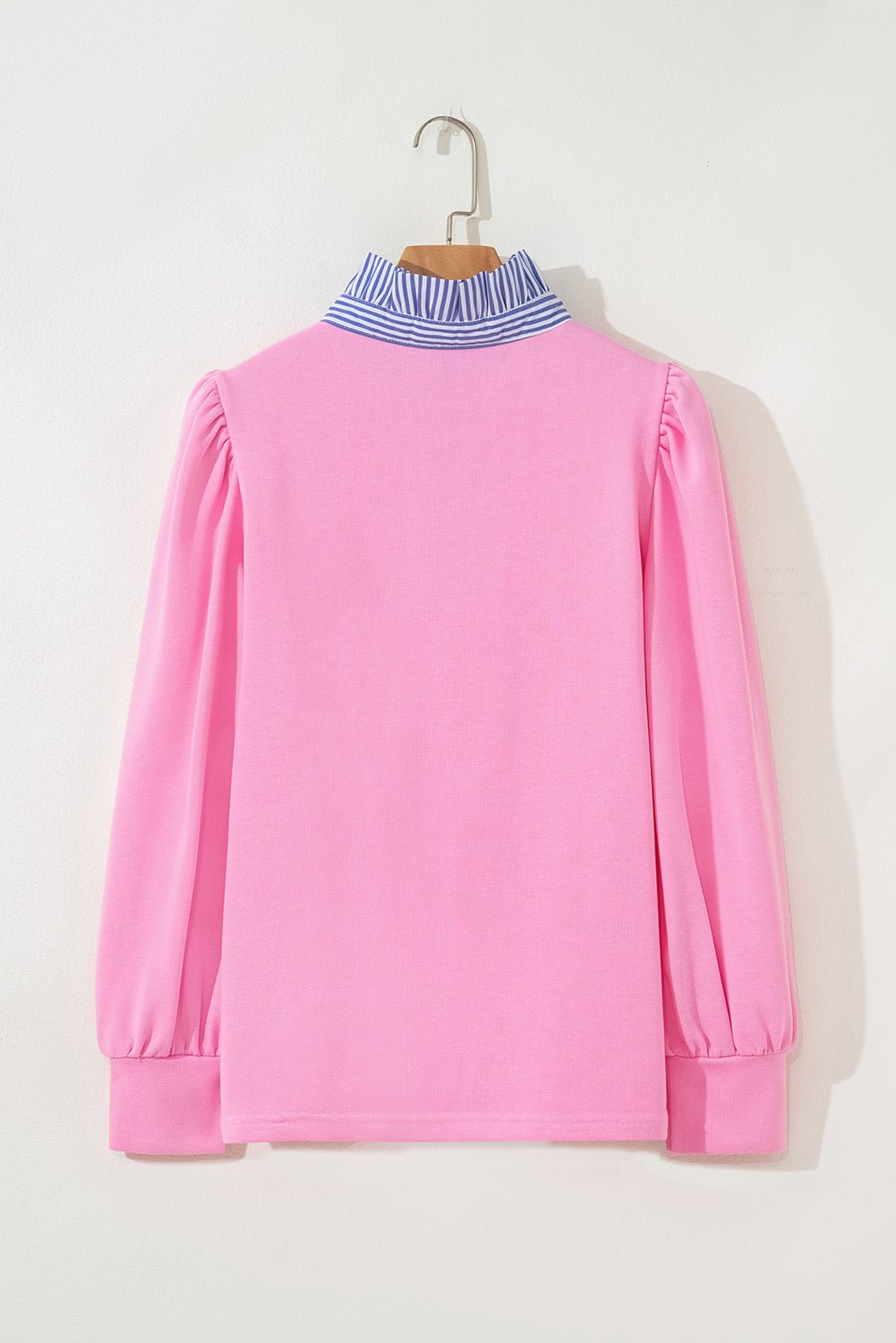 bonbon striped collar puff sleeve sweatshirt - MAD RUFFI