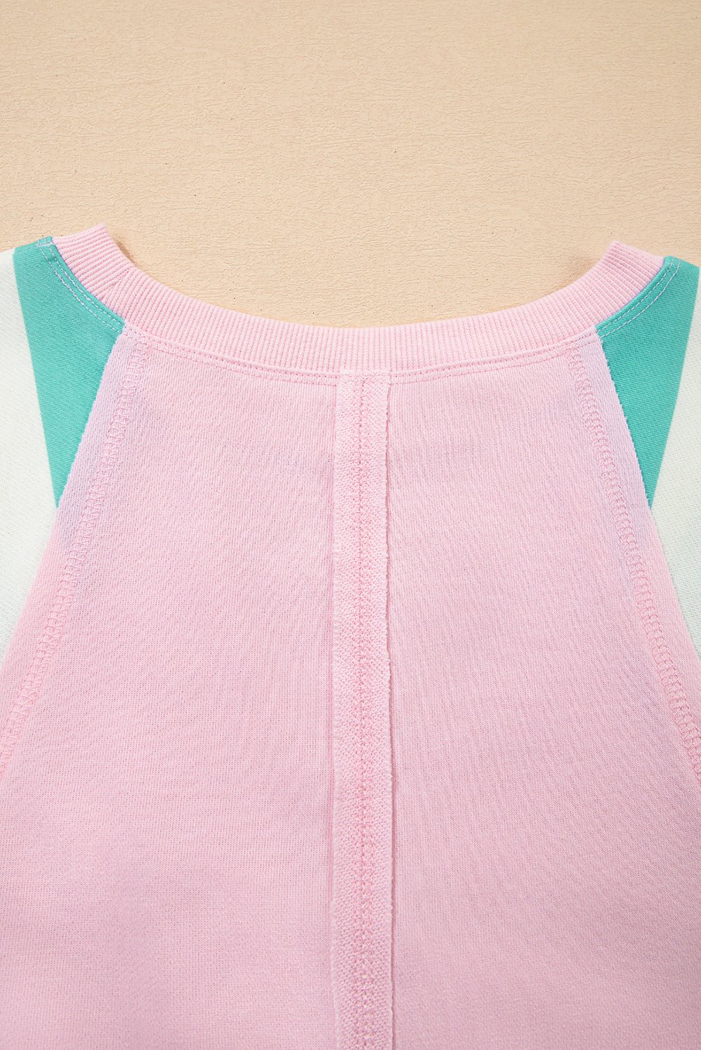 Bonbon Striped Colorblock Patchwork Raglan Sleeve Top - MAD RUFFI