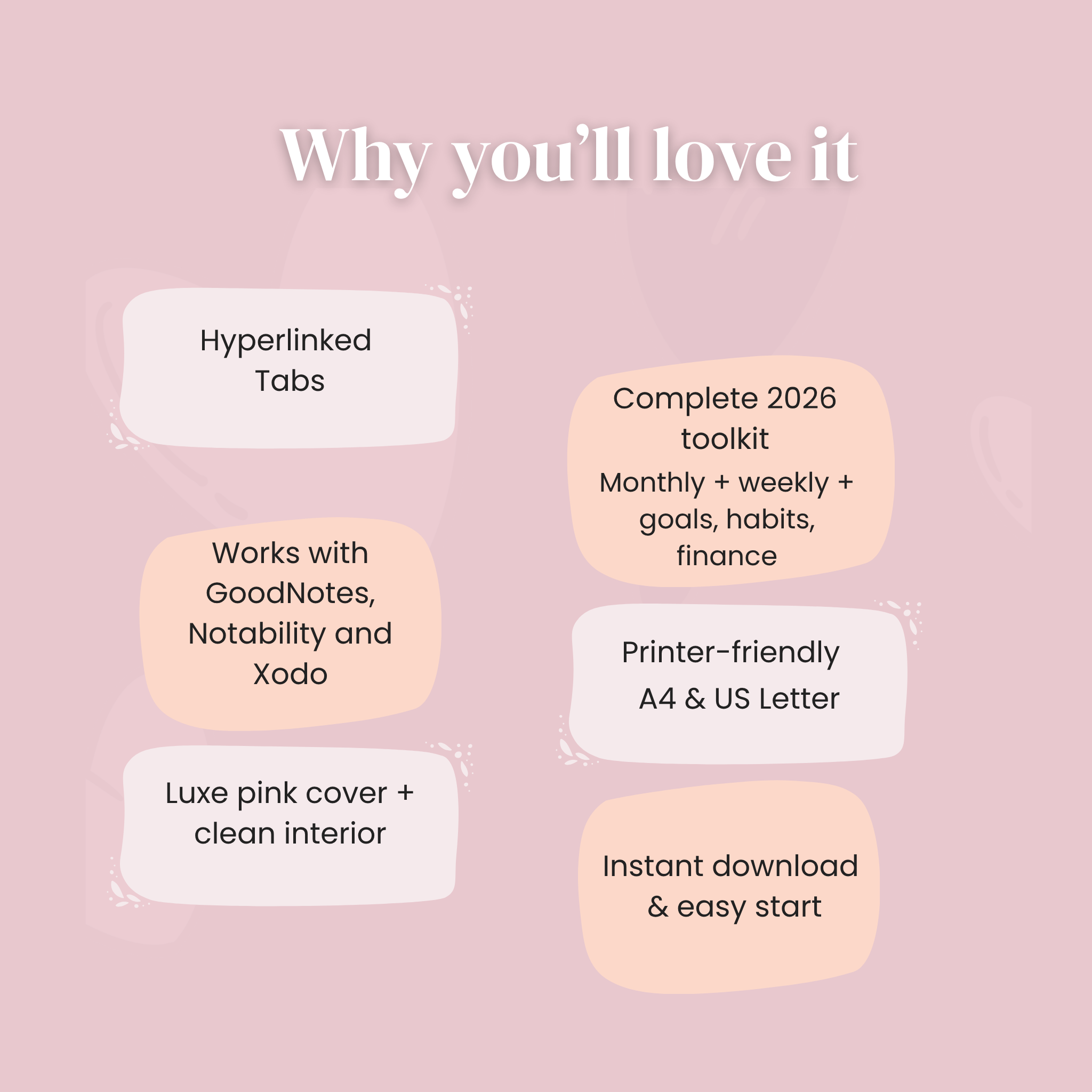 Monthly & Weekly Layouts, Habit Tracker, Self - Care Planner (GoodNotes, Notability, iPad & Printable) - MAD RUFFI