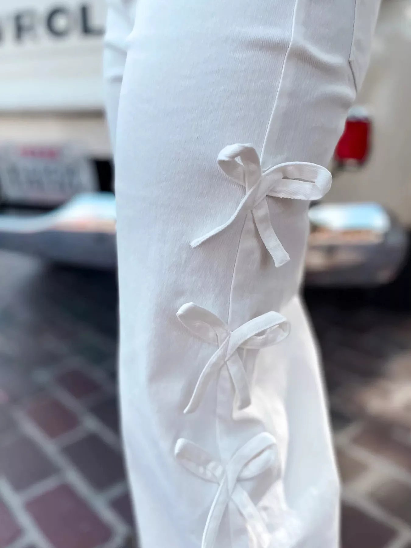 Bow - Accented Wide - Leg Pants - MAD RUFFI