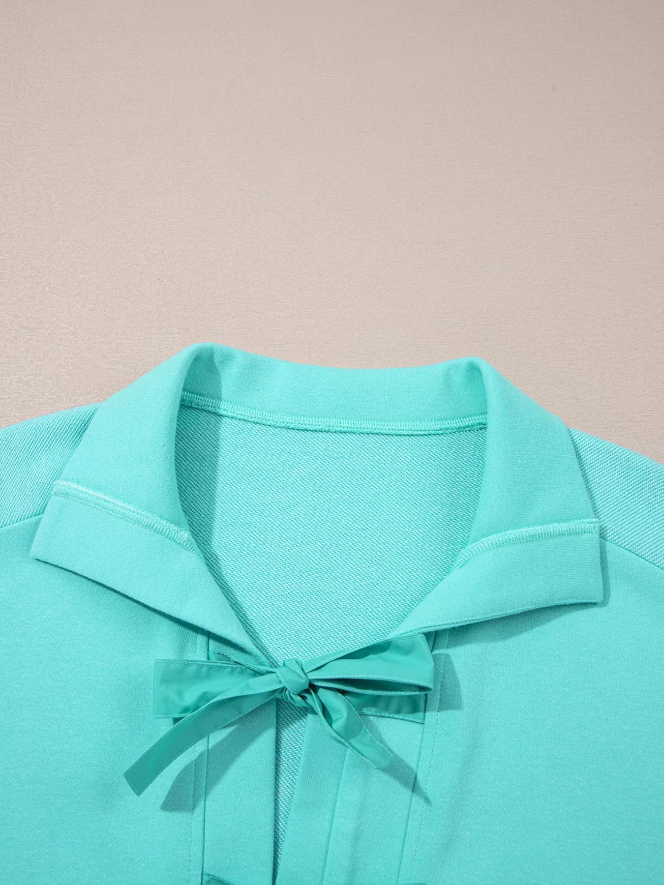 Bow Front Collared Side Pocket Shift Mini Dress - MAD RUFFI