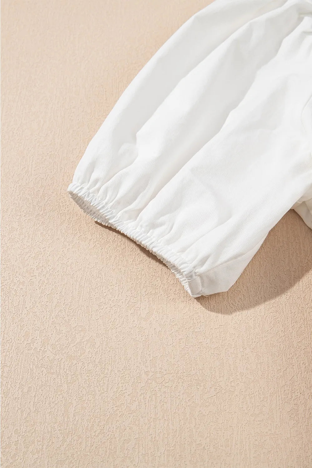 Bow Knot Decor Square Neck Puff Sleeve Peplum Top - MAD RUFFI