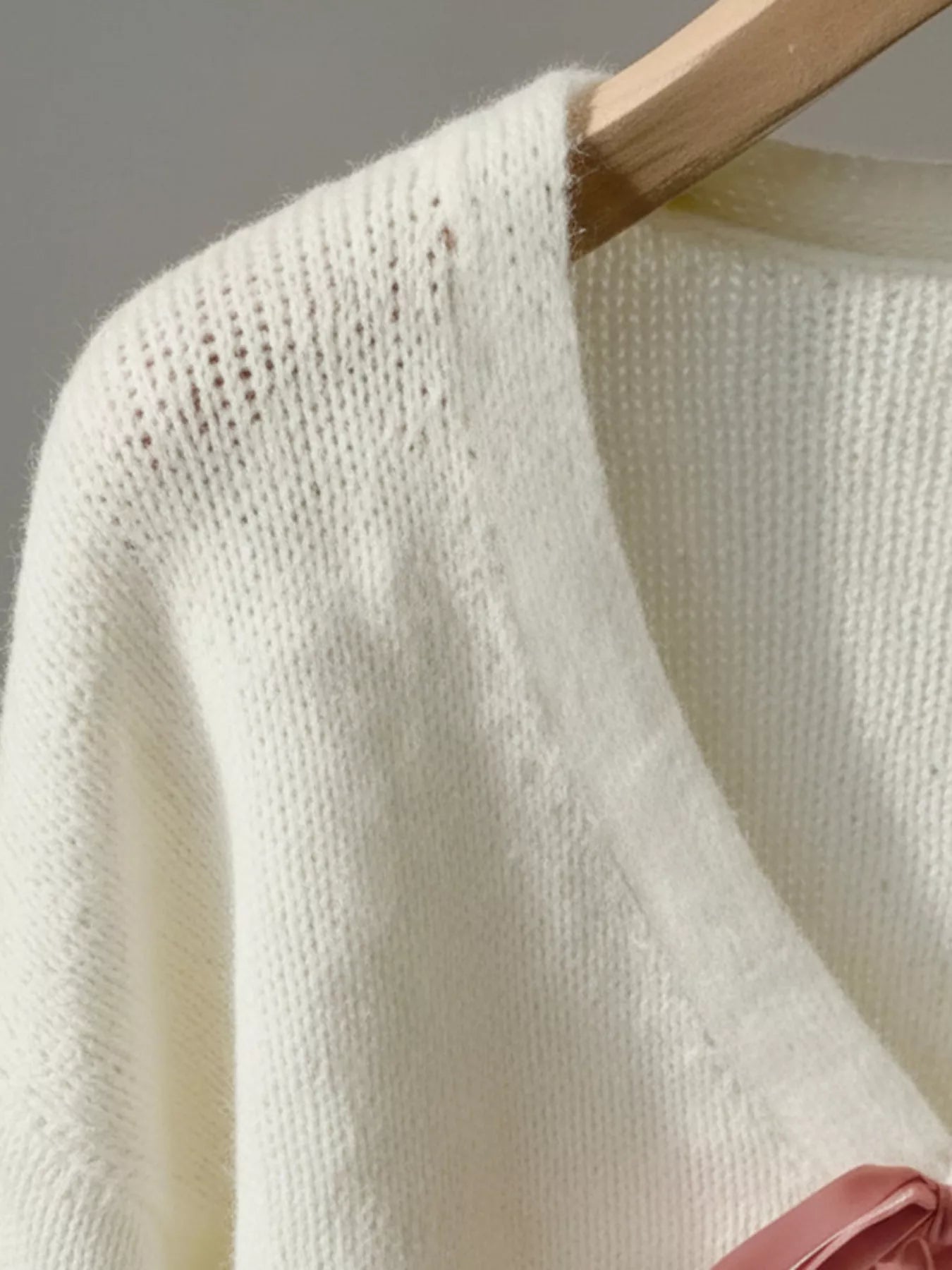 Bow - Knot Embellished V - Neck Cardigan - MAD RUFFI