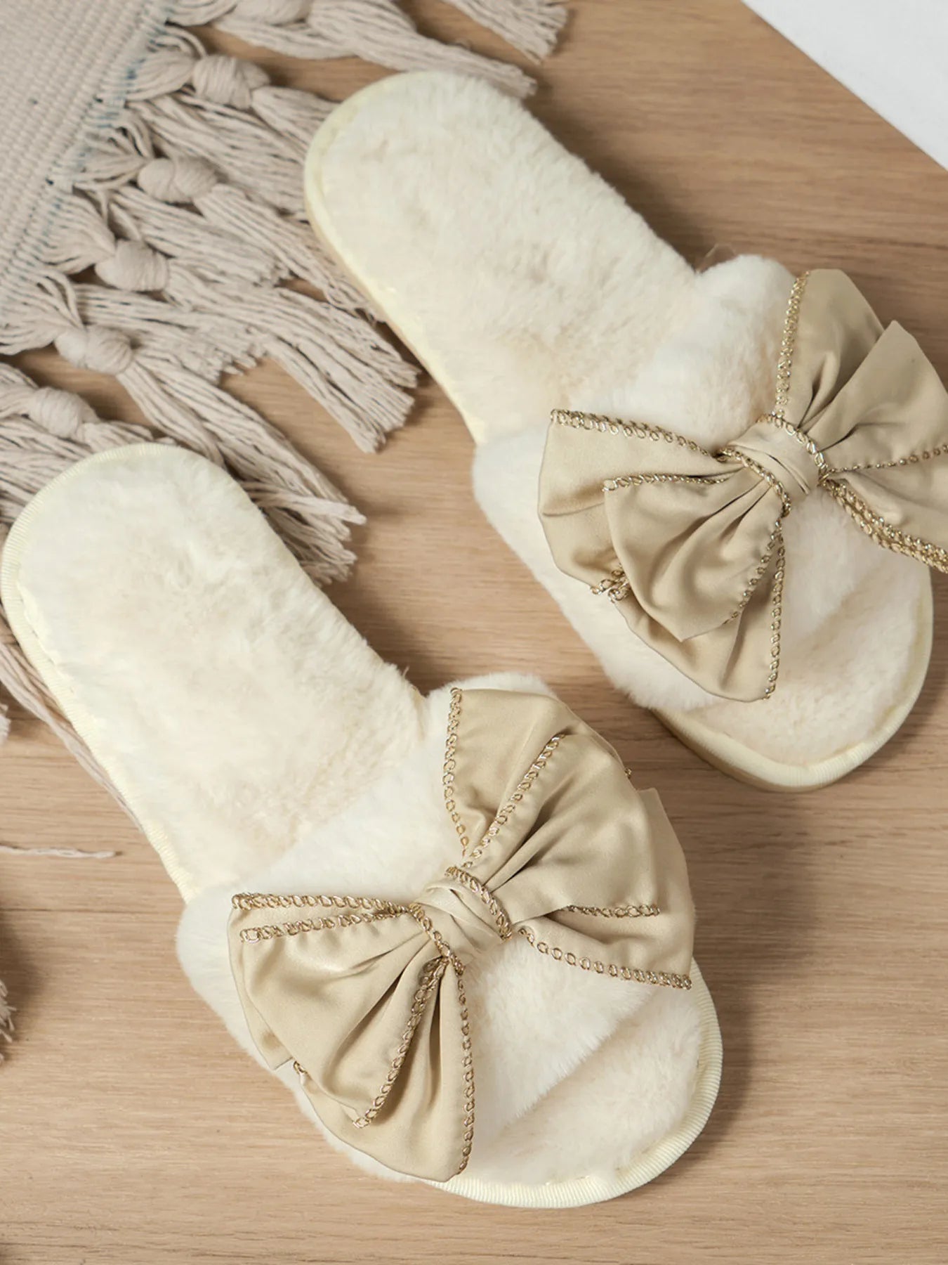 Bow Open Toe Slippers - MAD RUFFI