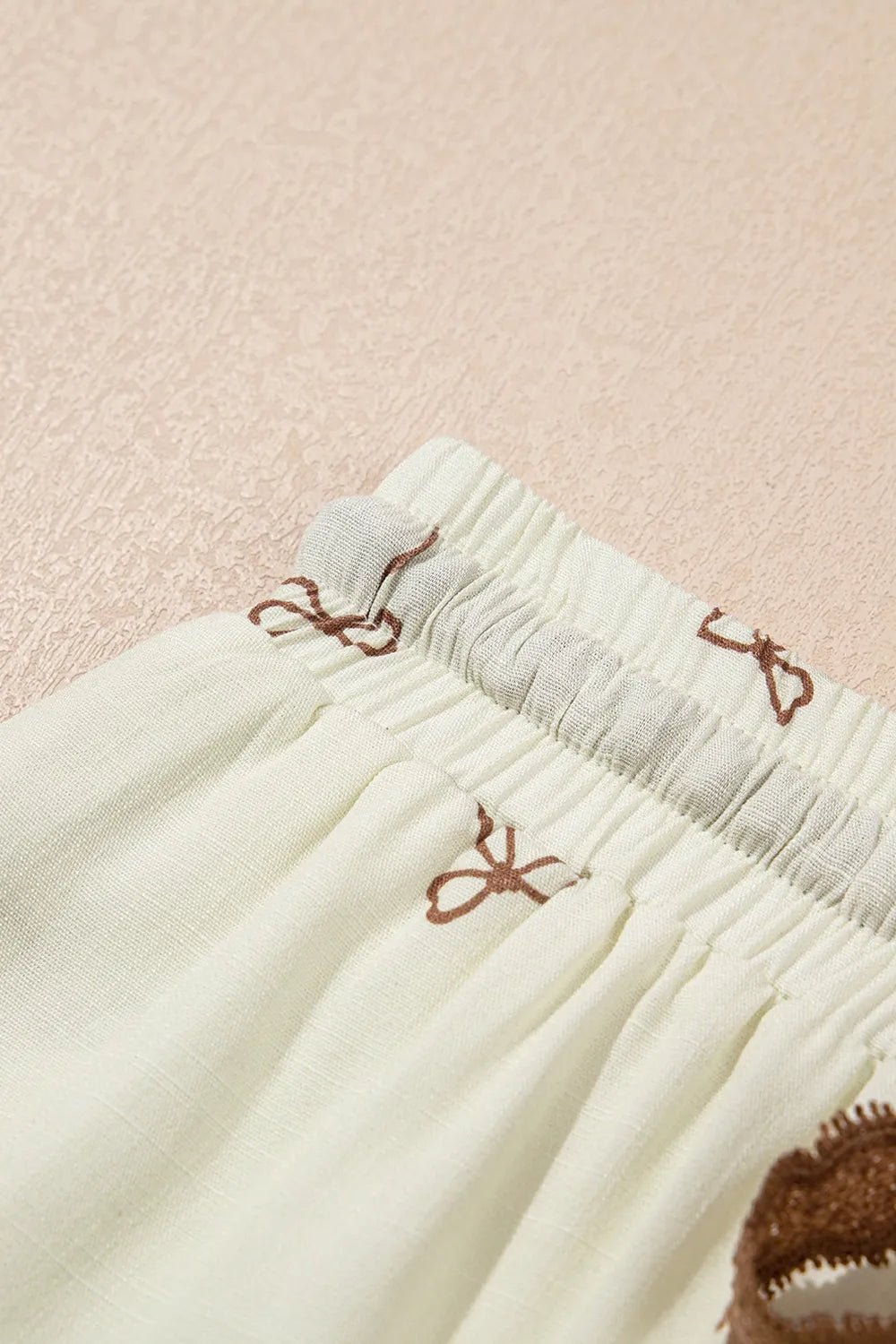 Bow Print Lace Drawstring Casual Shorts - MAD RUFFI