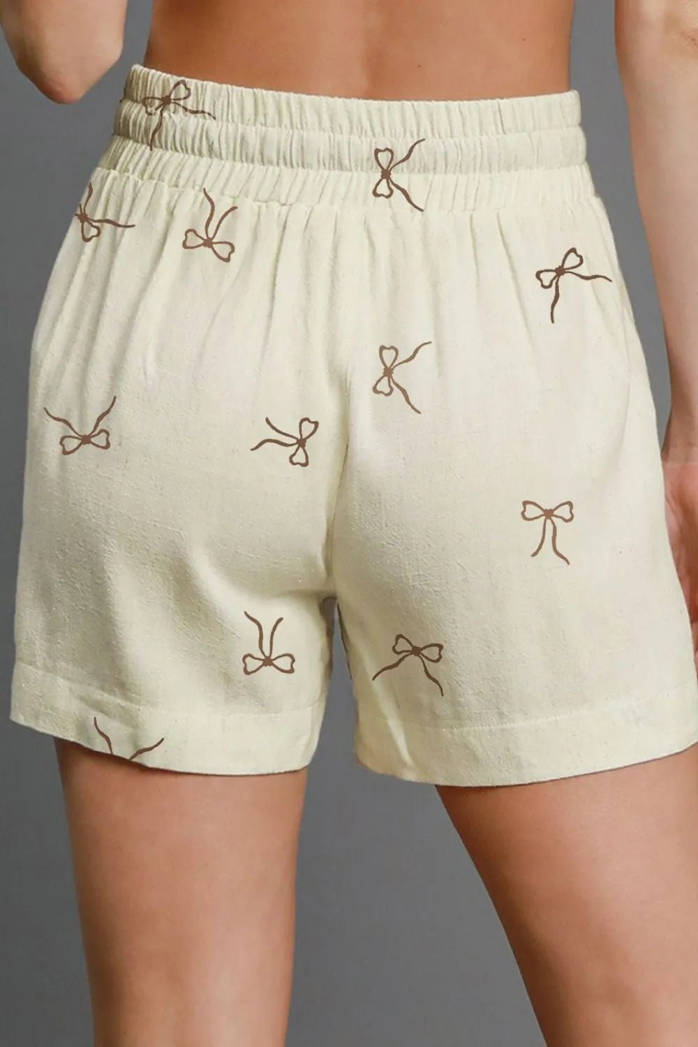 Bow Print Lace Drawstring Casual Shorts - MAD RUFFI