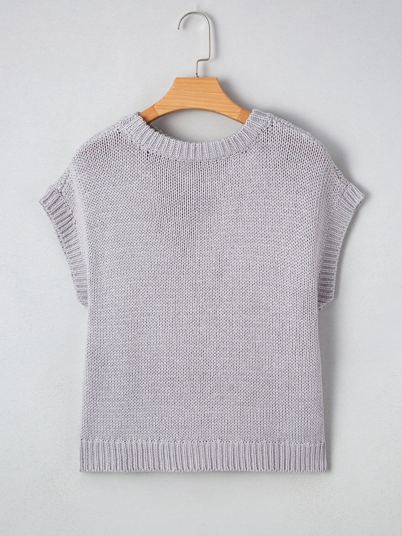 Bow Round Neck Short Sleeve Sweater - MAD RUFFI