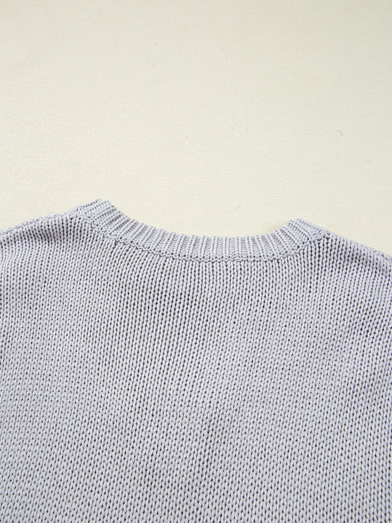 Bow Round Neck Short Sleeve Sweater - MAD RUFFI