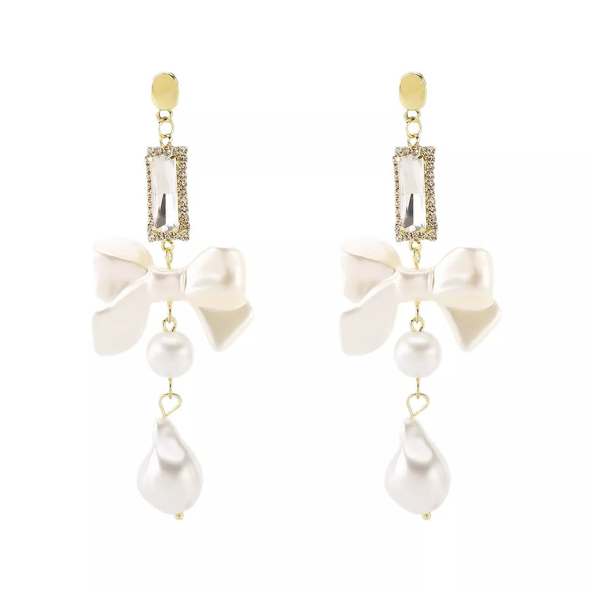 Bowknot Pearl Drop Earrings - MAD RUFFI