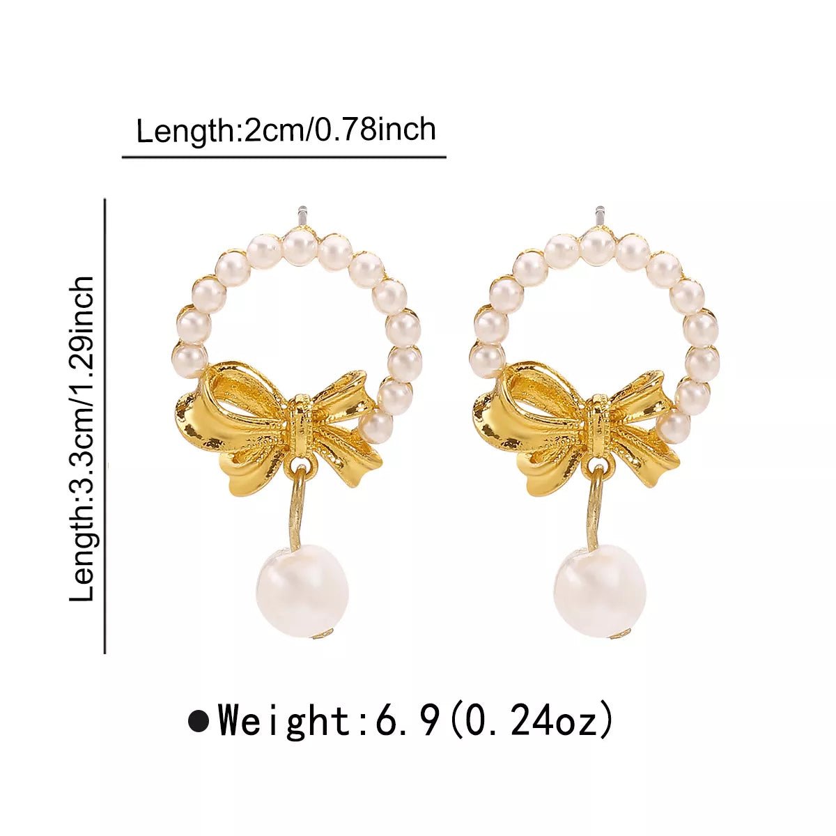 Bowknot Pearl Earrings and Pendant Necklace Jewelry Set - MAD RUFFI