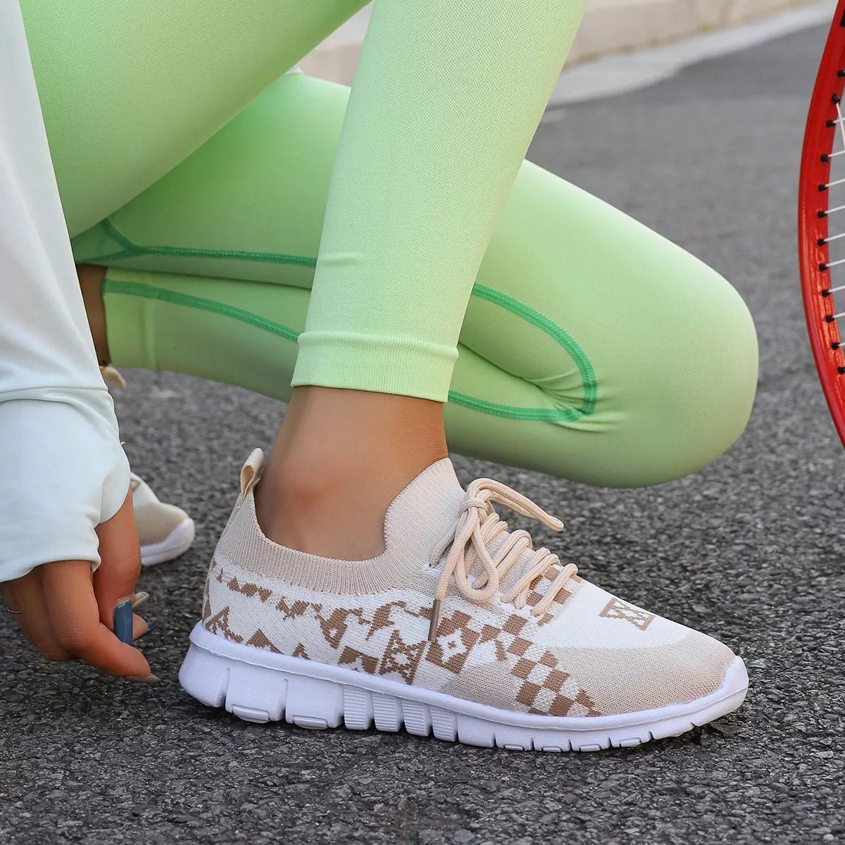 Breathable Mesh Lace Up Sneakers - MAD RUFFI