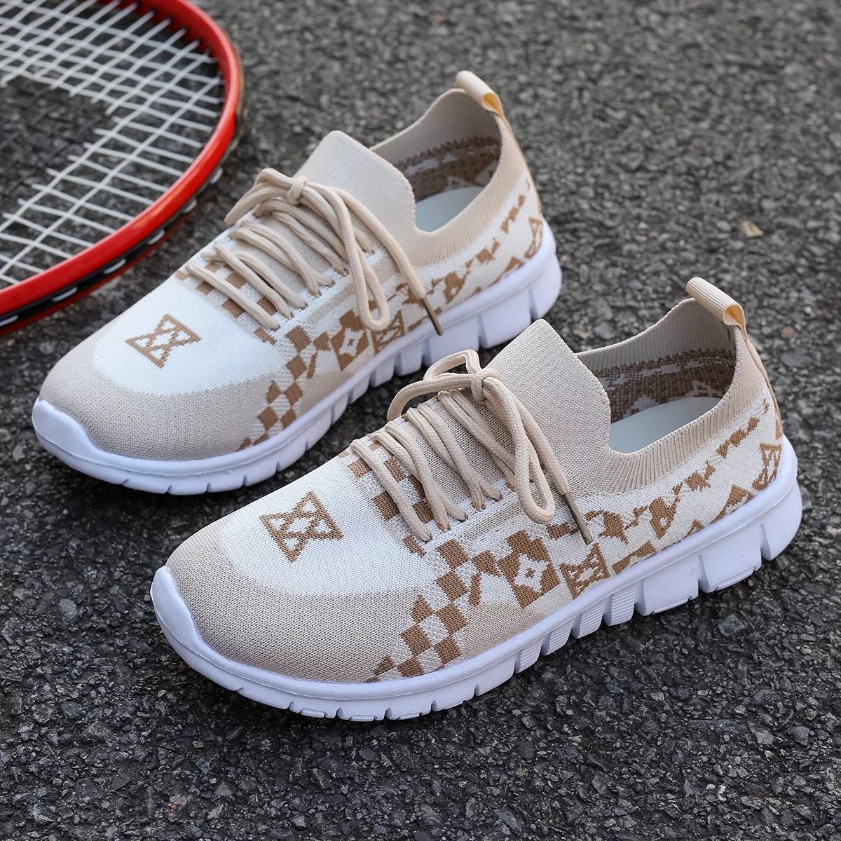 Breathable Mesh Lace Up Sneakers - MAD RUFFI