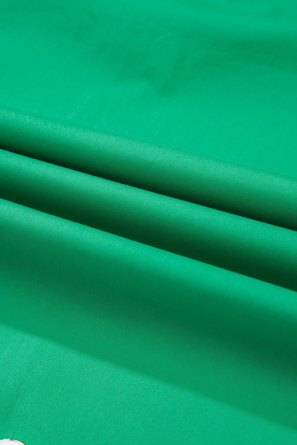 Bright Green Scallop Trim V Neck Layered Short Sleeve Blouse - MAD RUFFI