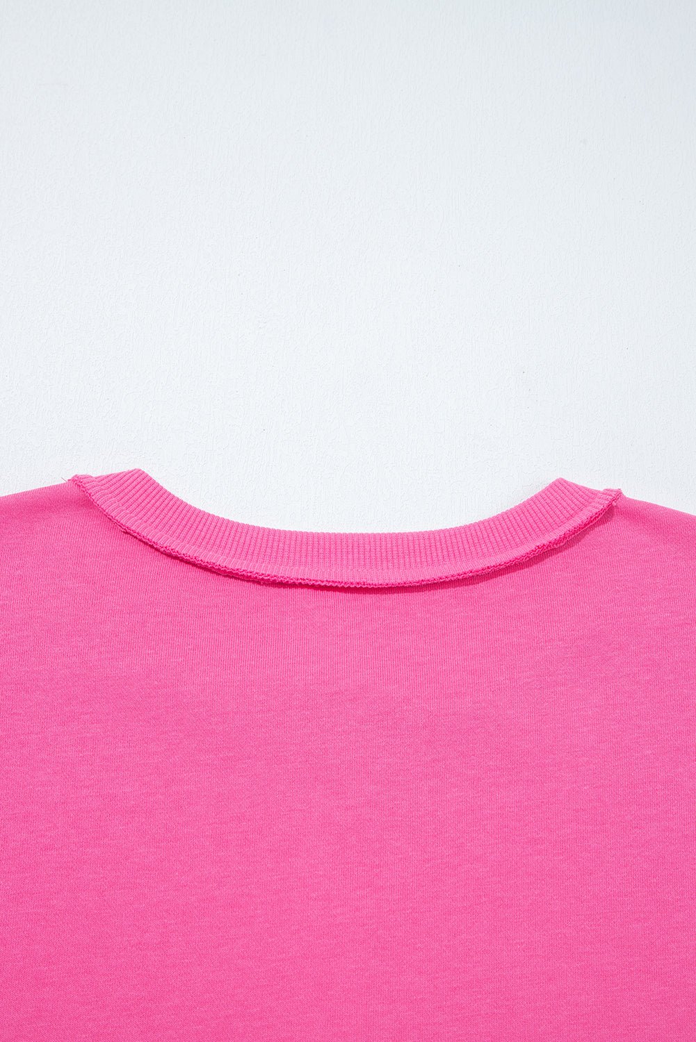 Bright Pink Raw Edge Henley Pullover and Jogger Pants Set - MAD RUFFI