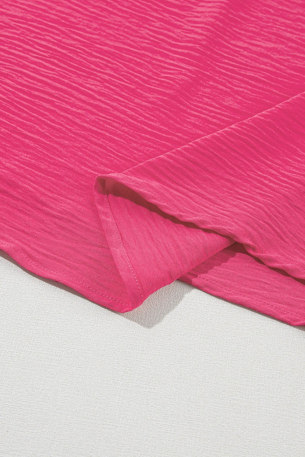 Bright Pink Ruffled Short Sleeve Plus Size Top - MAD RUFFI