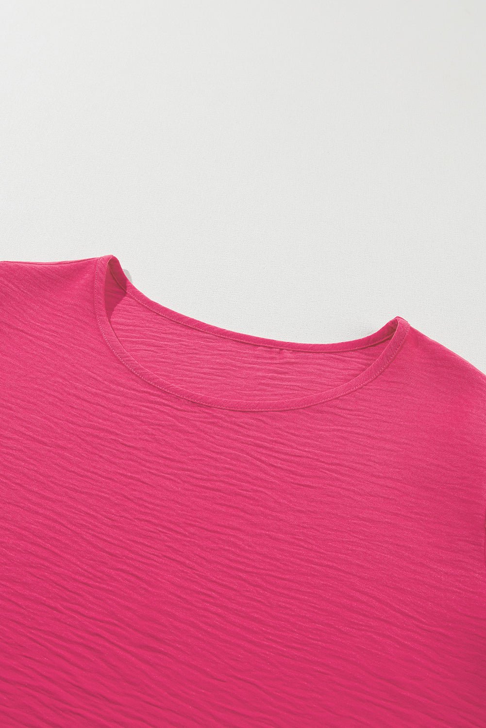 Bright Pink Ruffled Short Sleeve Plus Size Top - MAD RUFFI