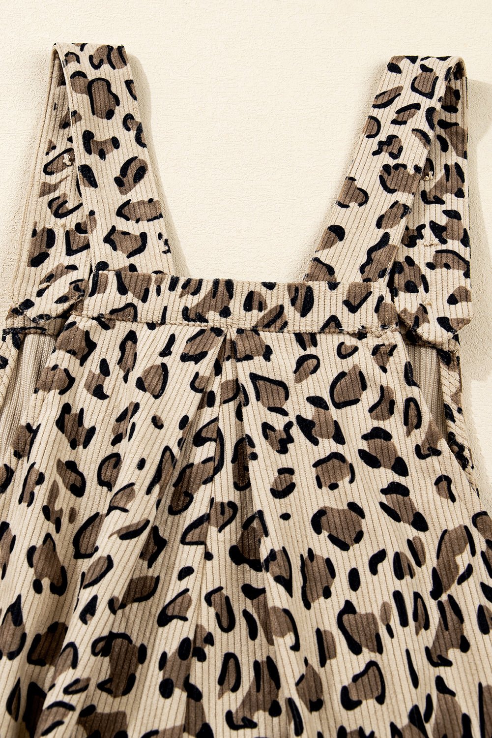 Brown Leopard Bib Wide Leg Jumpsuit - MAD RUFFI