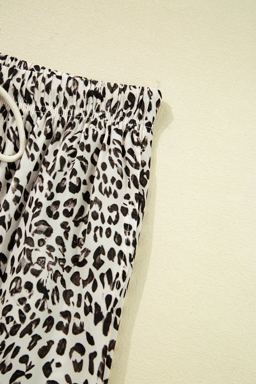 Brown Leopard Drawstring Loose Pants - MAD RUFFI