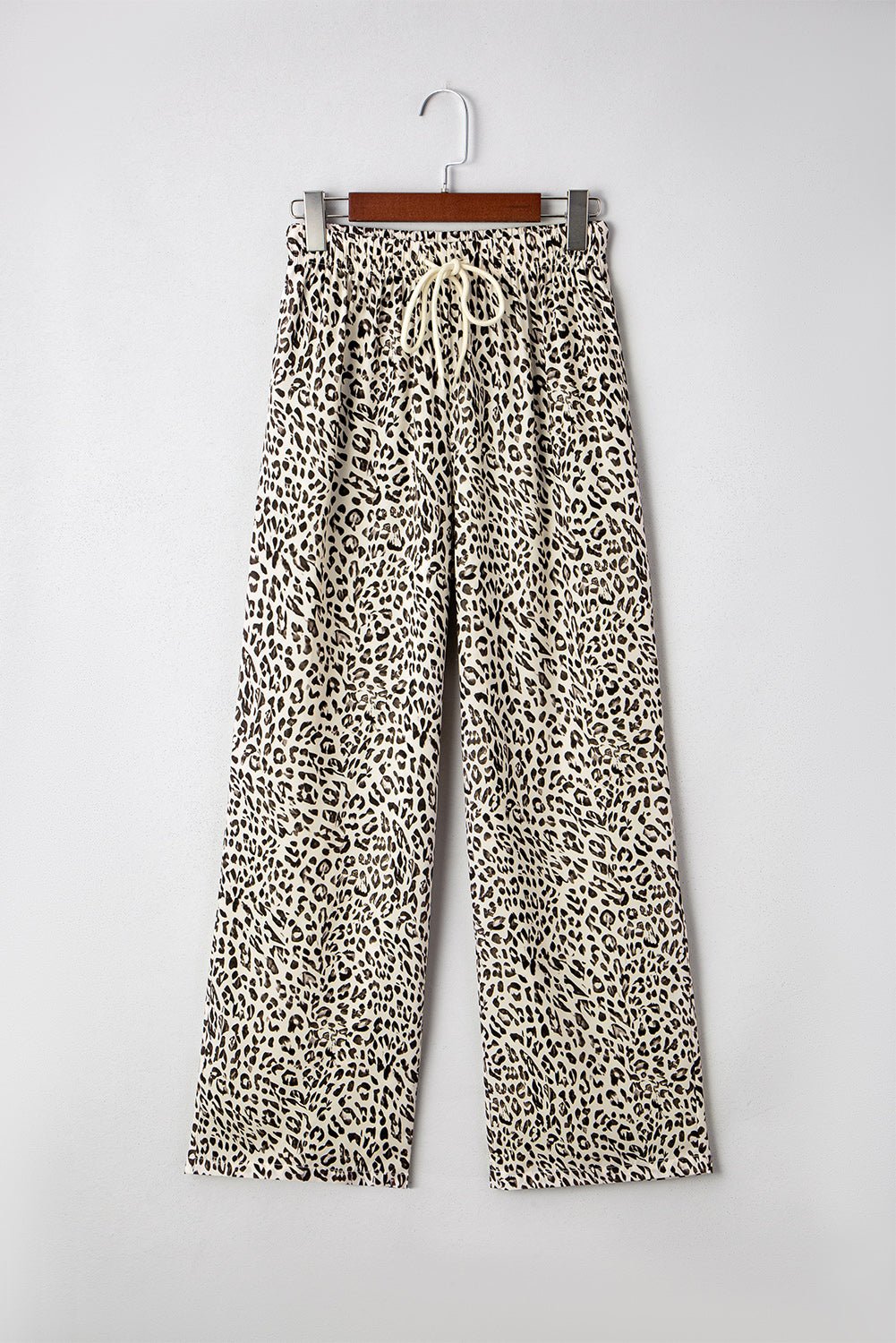 Brown Leopard Drawstring Loose Pants - MAD RUFFI