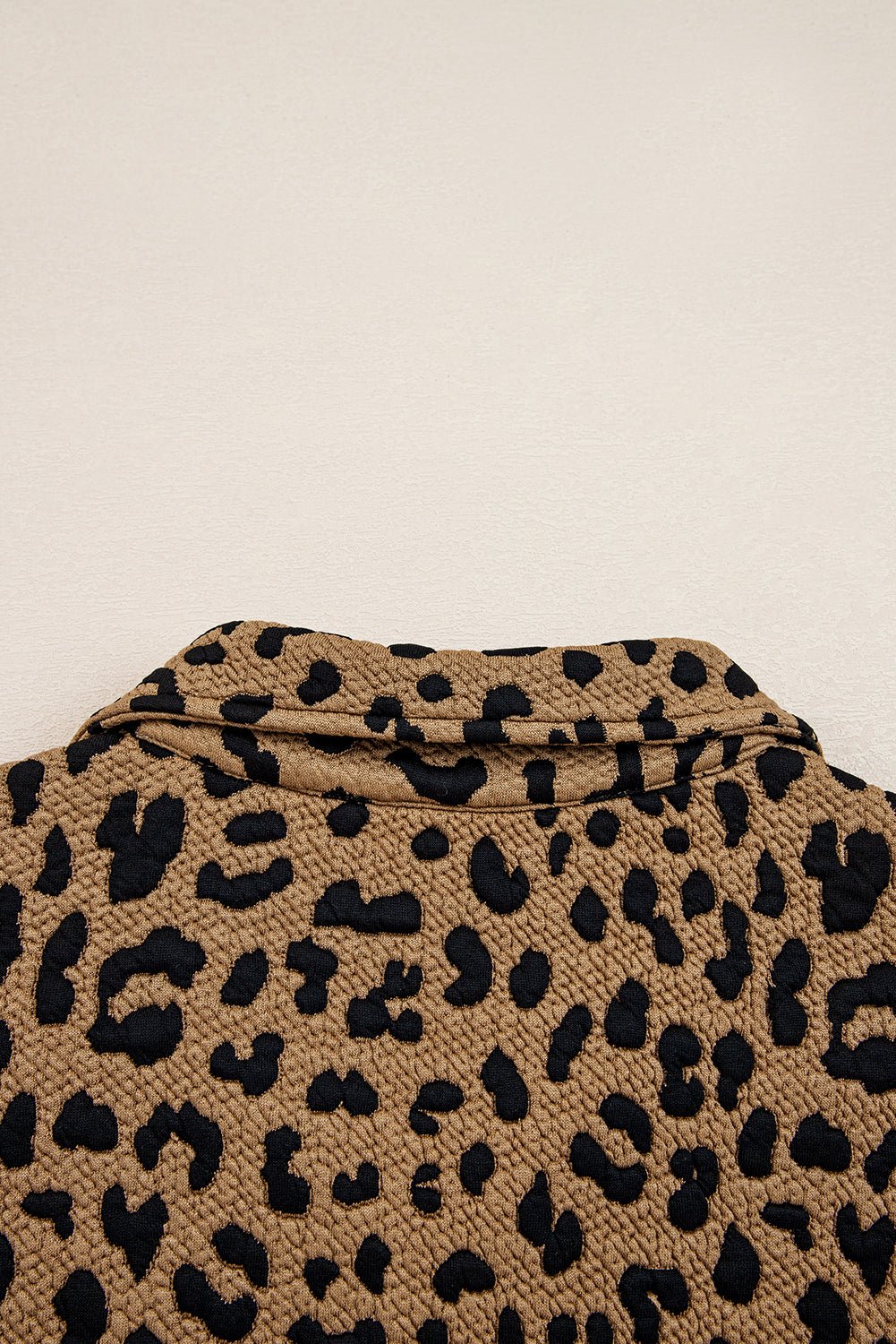 Brown Leopard Print Quarter Zip Sweatshirt - MAD RUFFI