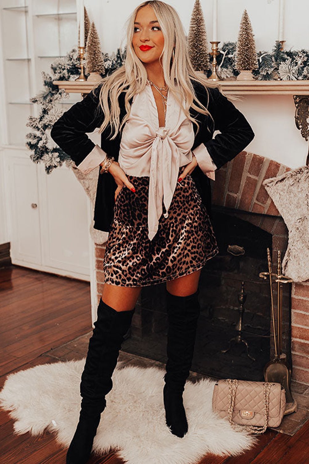 Brown Leopard Tiered Patchwork Hot Mini Skirt - MAD RUFFI