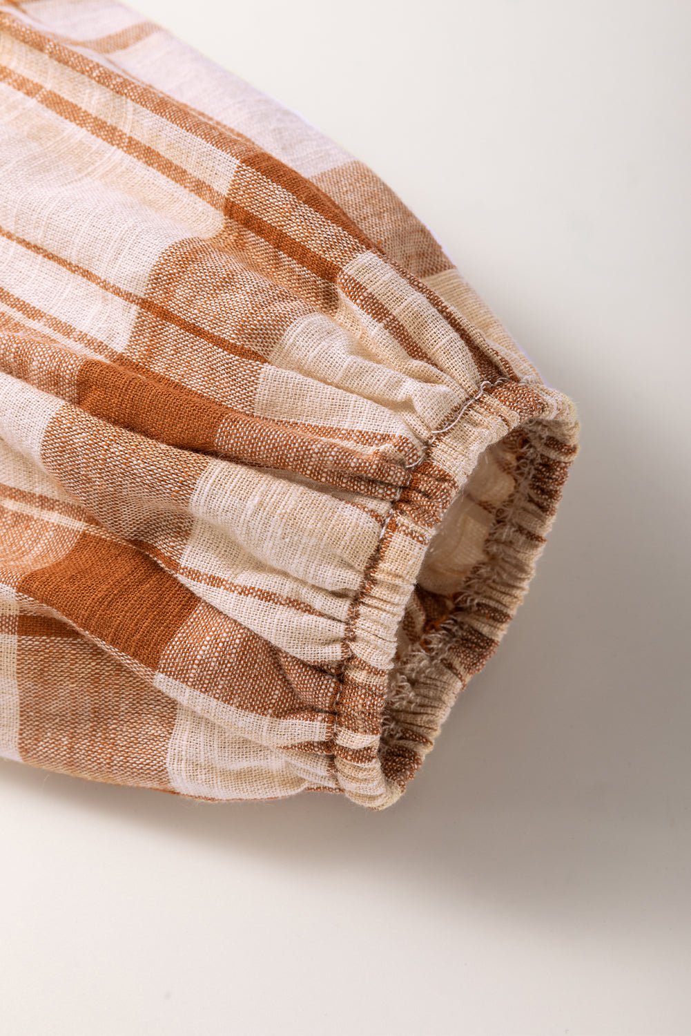 Brown Plaid Print Side Pockets Frill Babydoll Mini Dress - MAD RUFFI