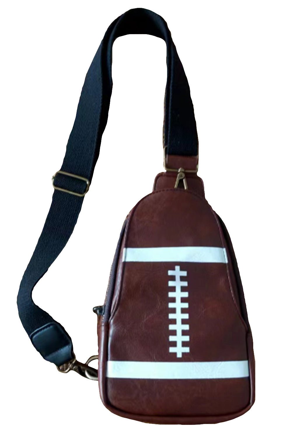 Brown PU Leather Football Mini Crossbody Bag - MAD RUFFI