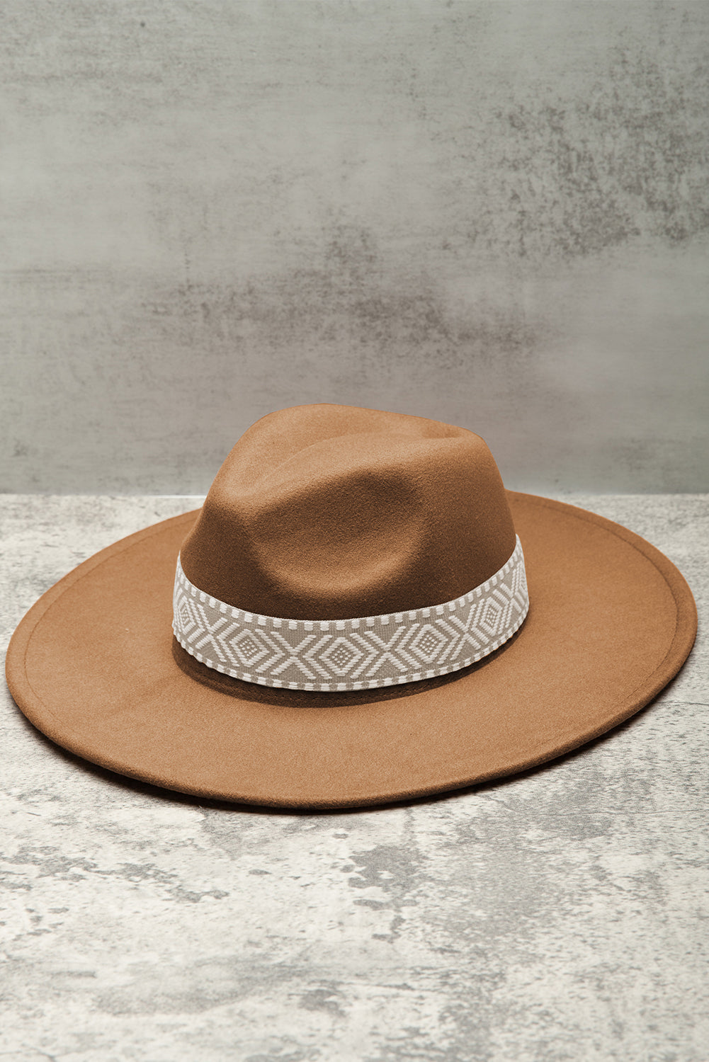 Brown Western Patchwork Flat Brim Cowboy Woven Hat - MAD RUFFI