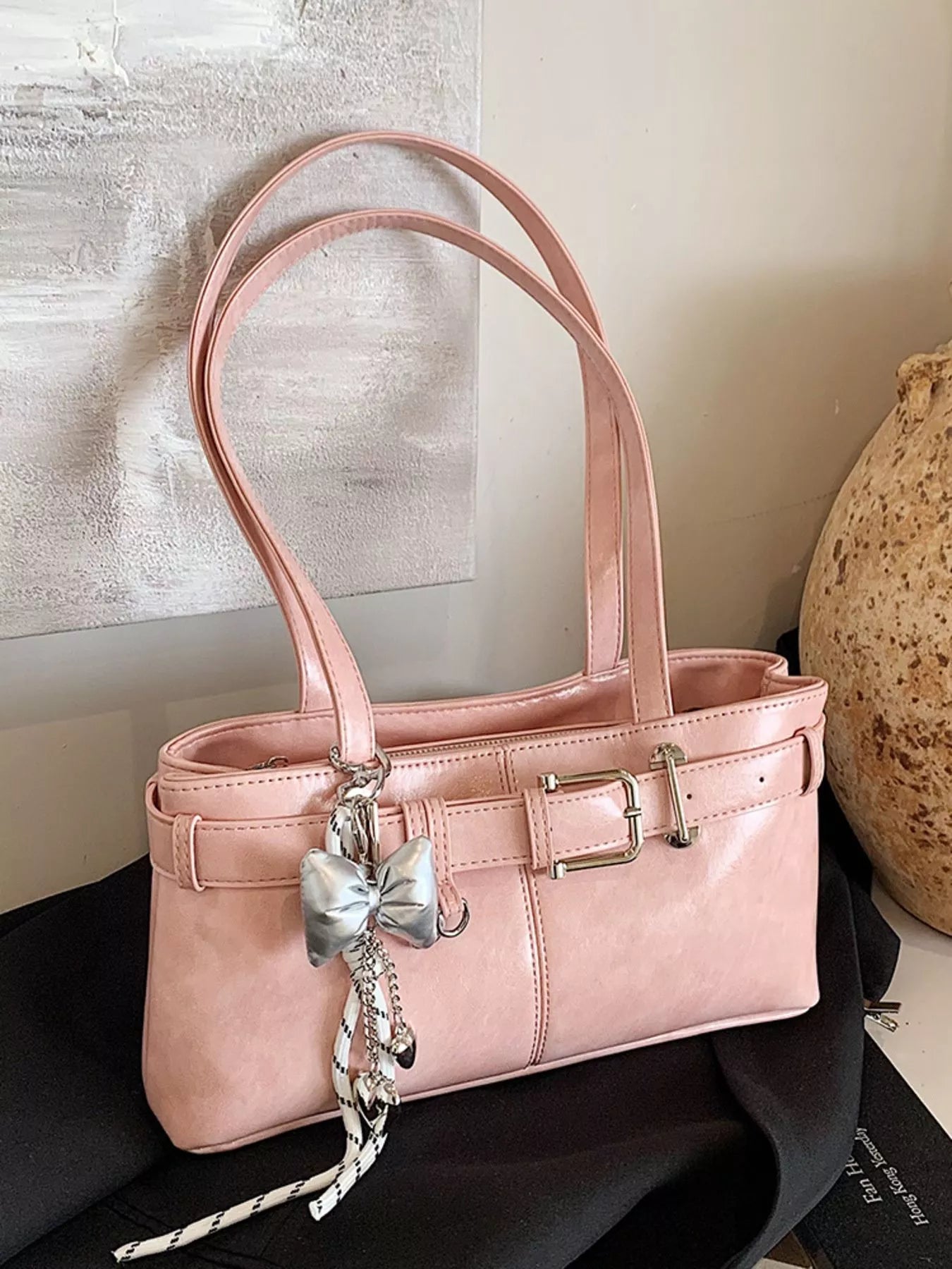 Buckle Decor Shoulder Bag - MAD RUFFI