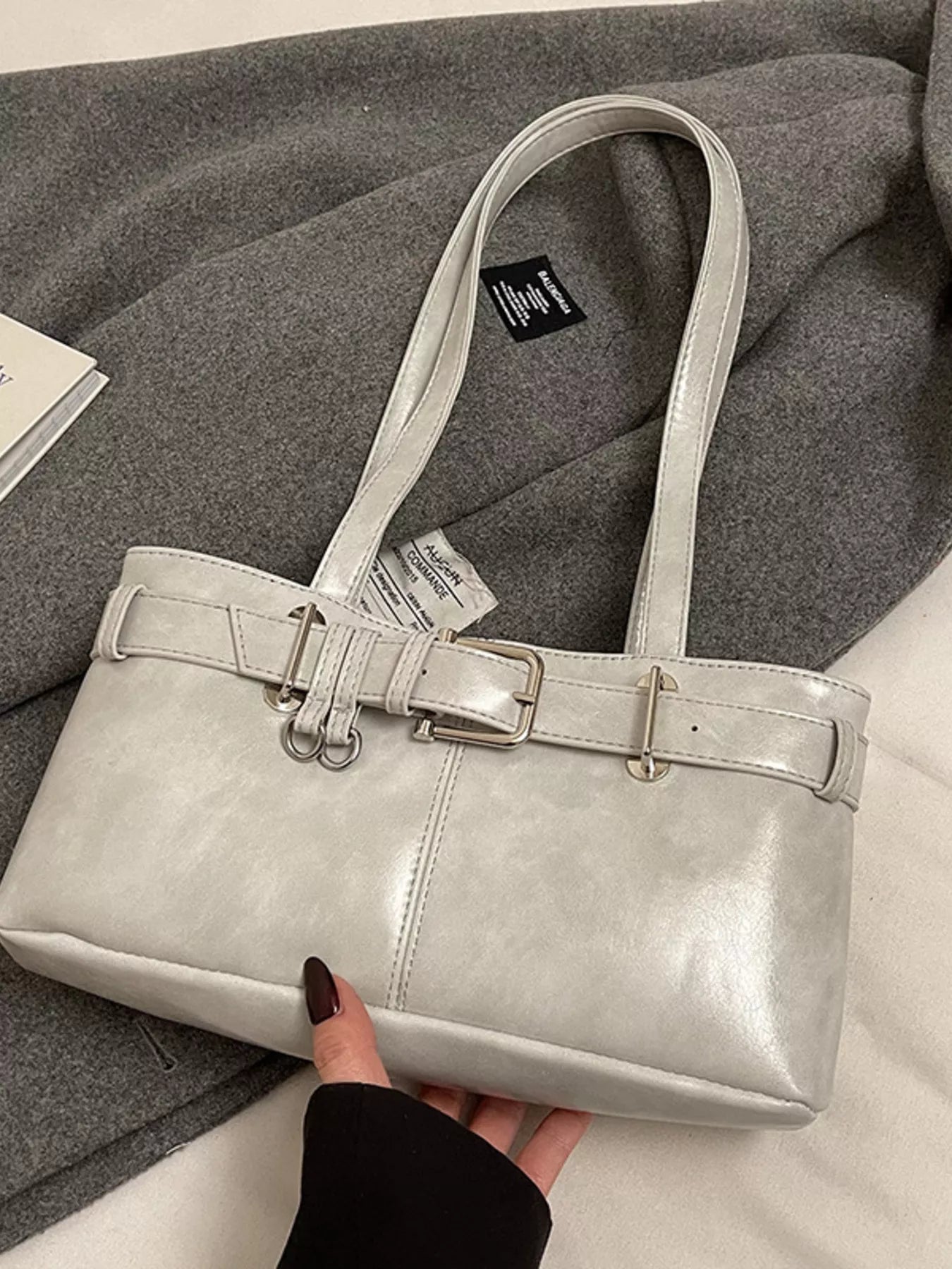 Buckle Decor Shoulder Bag - MAD RUFFI