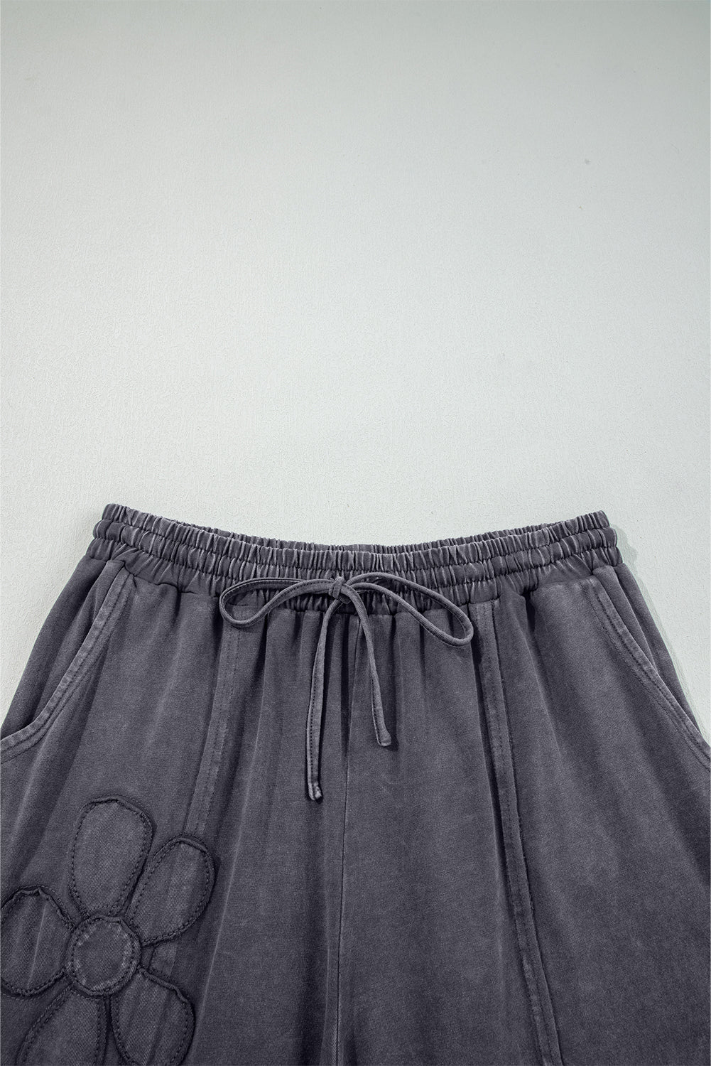 Buckskin Flower Patch Mineral Washed Cropped Wide Leg Pants - MAD RUFFI