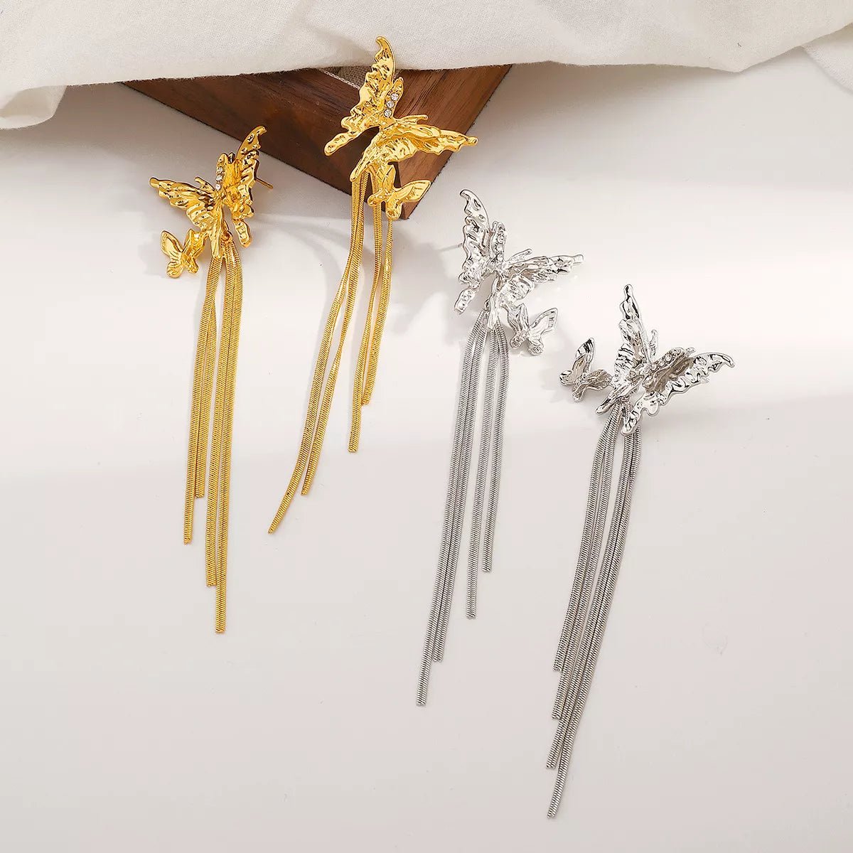 Butterfly Fringe Dangle Earrings - MAD RUFFI