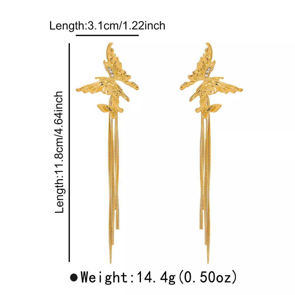 Butterfly Fringe Dangle Earrings - MAD RUFFI