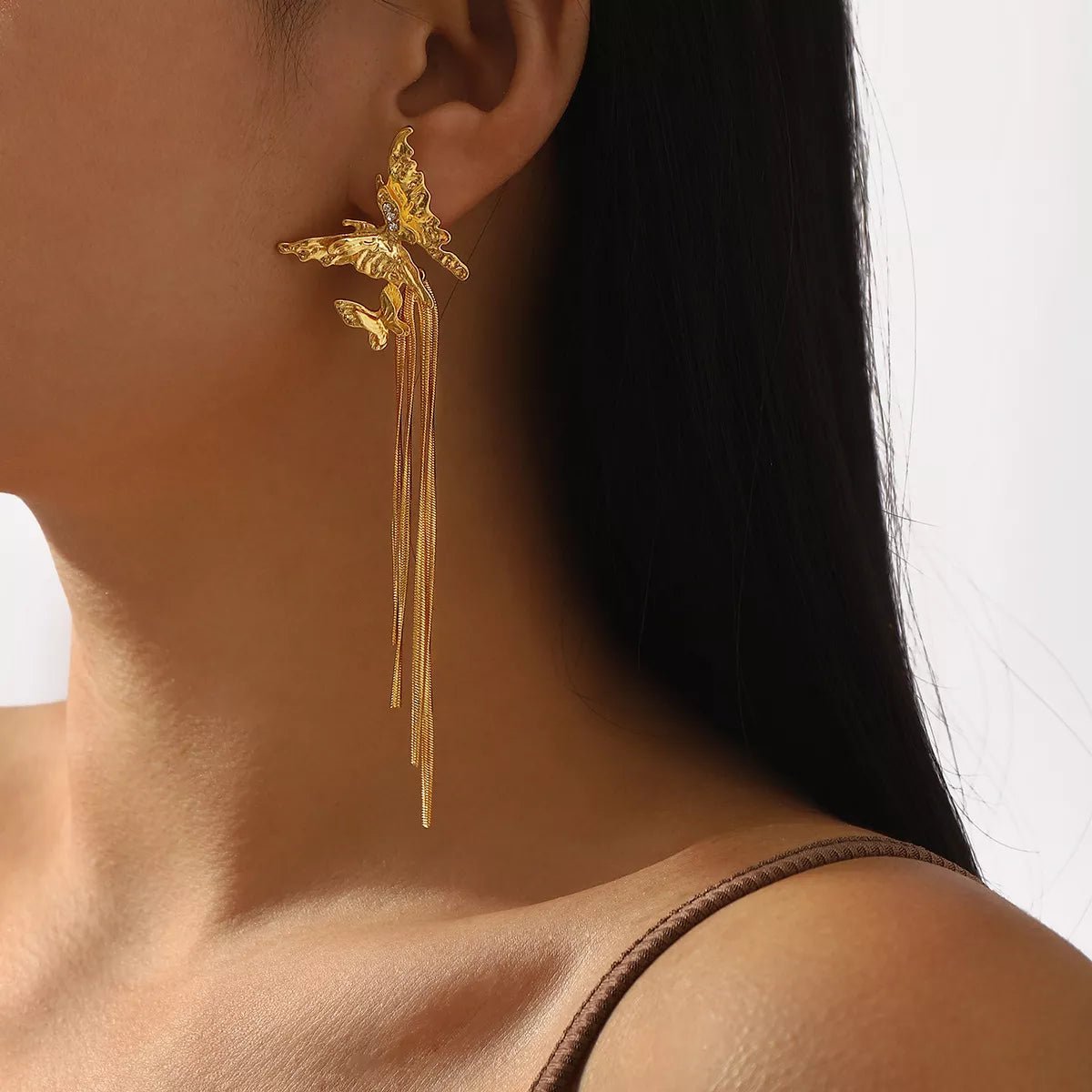 Butterfly Fringe Dangle Earrings - MAD RUFFI