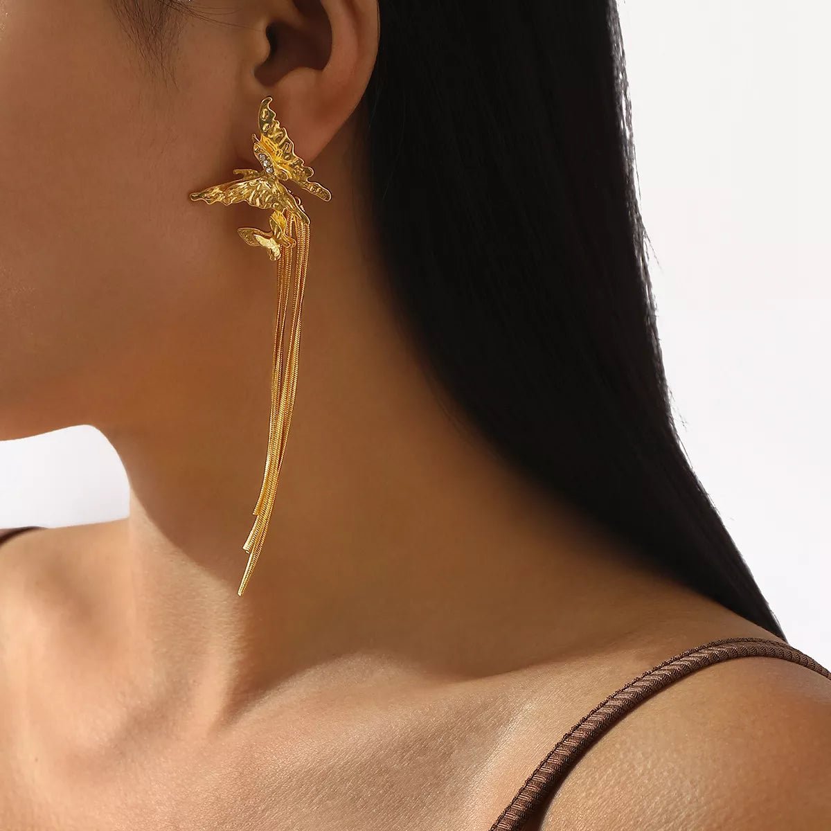 Butterfly Fringe Dangle Earrings - MAD RUFFI