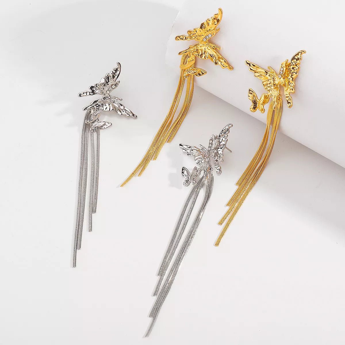 Butterfly Fringe Dangle Earrings - MAD RUFFI
