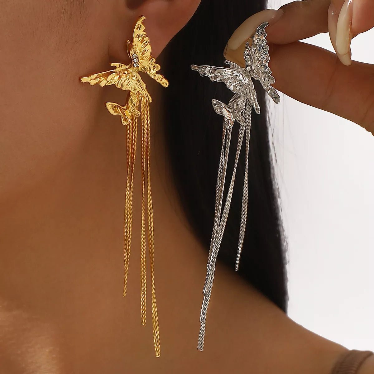 Butterfly Fringe Dangle Earrings - MAD RUFFI