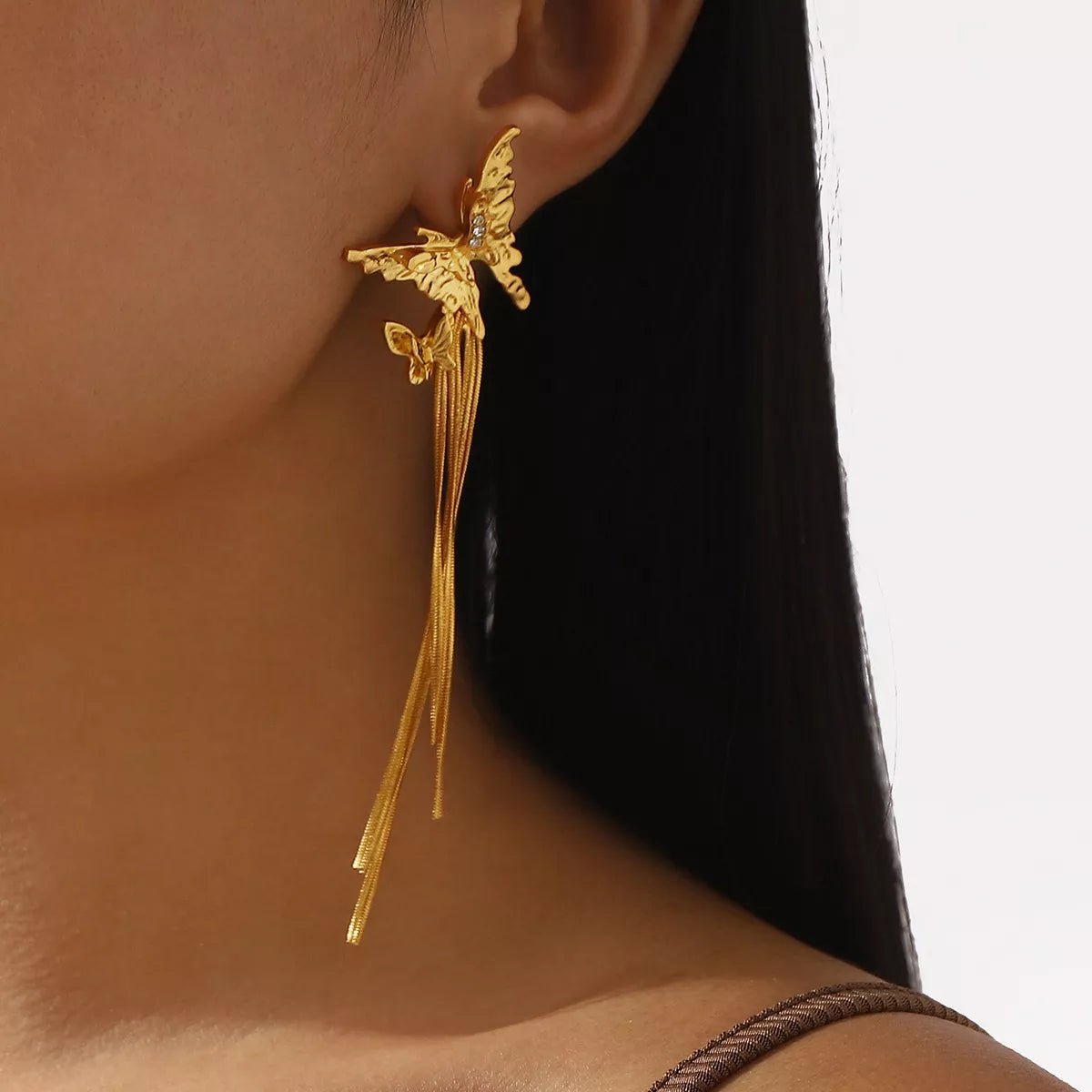 Butterfly Fringe Dangle Earrings - MAD RUFFI
