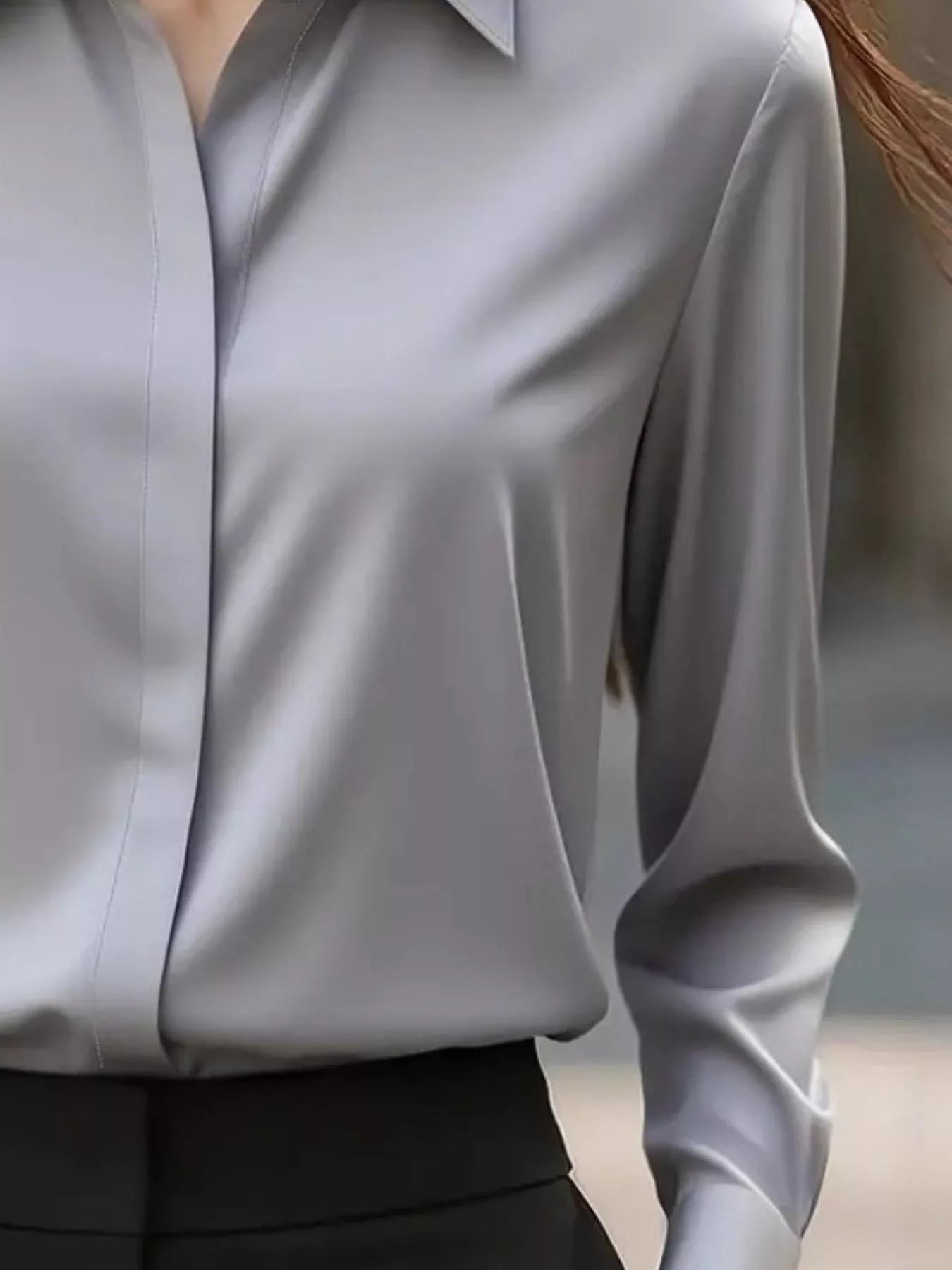 Button Down Collared Neck Long Sleeve Shirt - MAD RUFFI