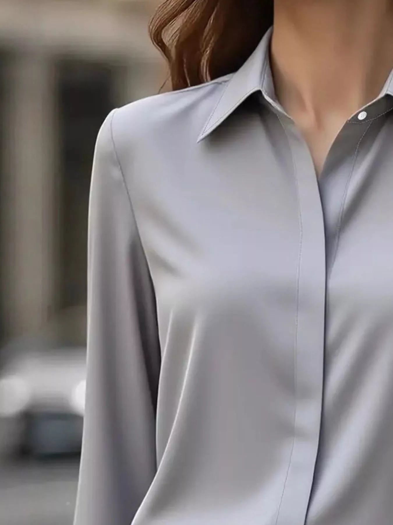 Button Down Collared Neck Long Sleeve Shirt - MAD RUFFI