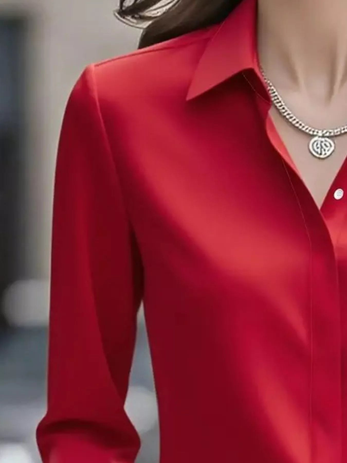 Button Down Collared Neck Long Sleeve Shirt - MAD RUFFI