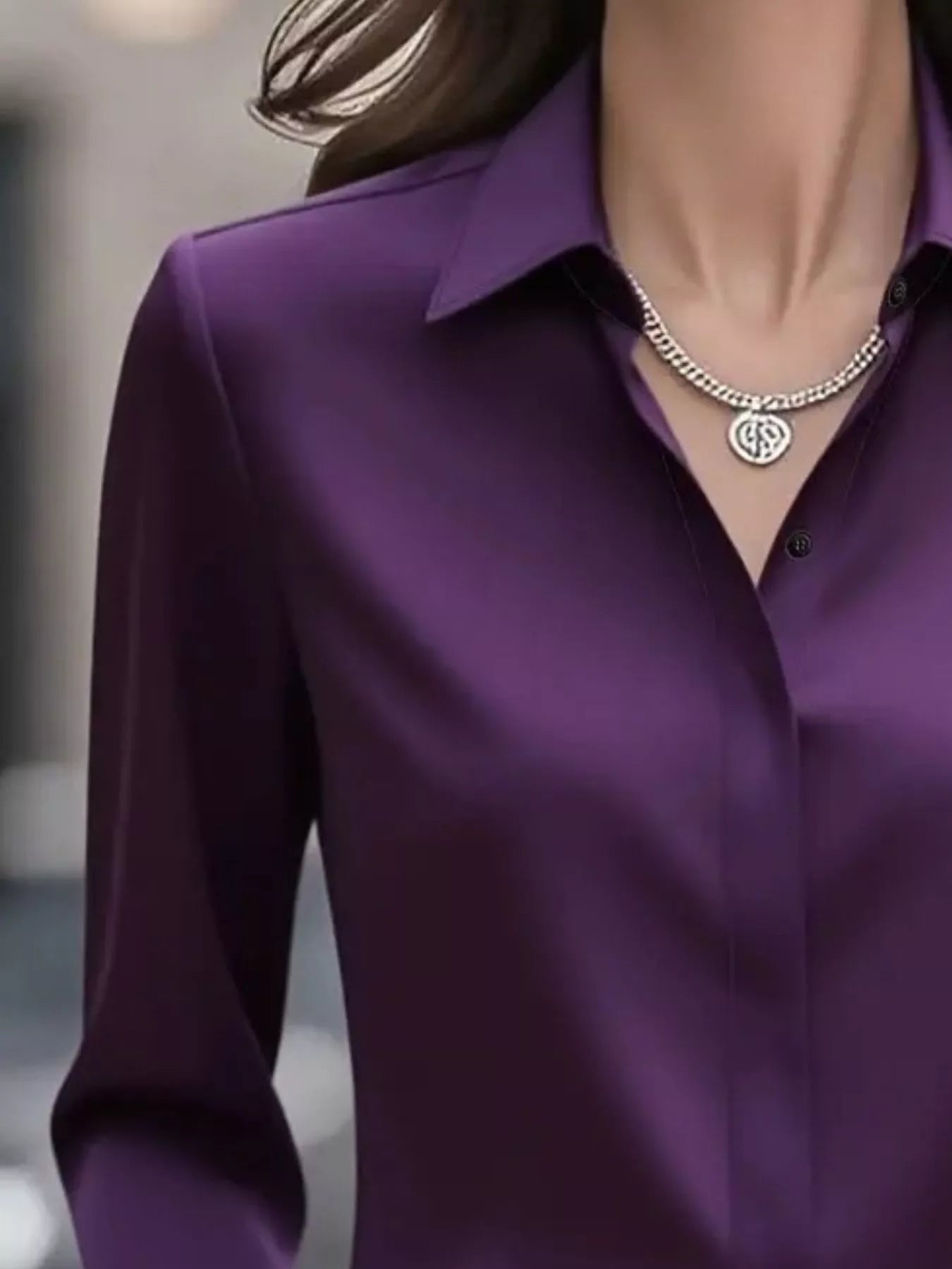 Button Down Collared Neck Long Sleeve Shirt - MAD RUFFI