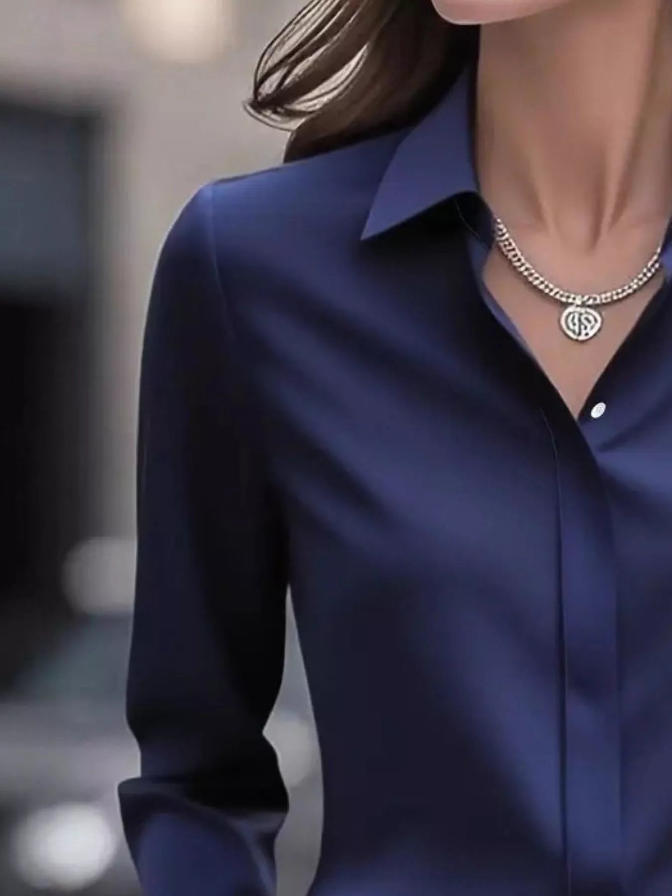 Button Down Collared Neck Long Sleeve Shirt - MAD RUFFI