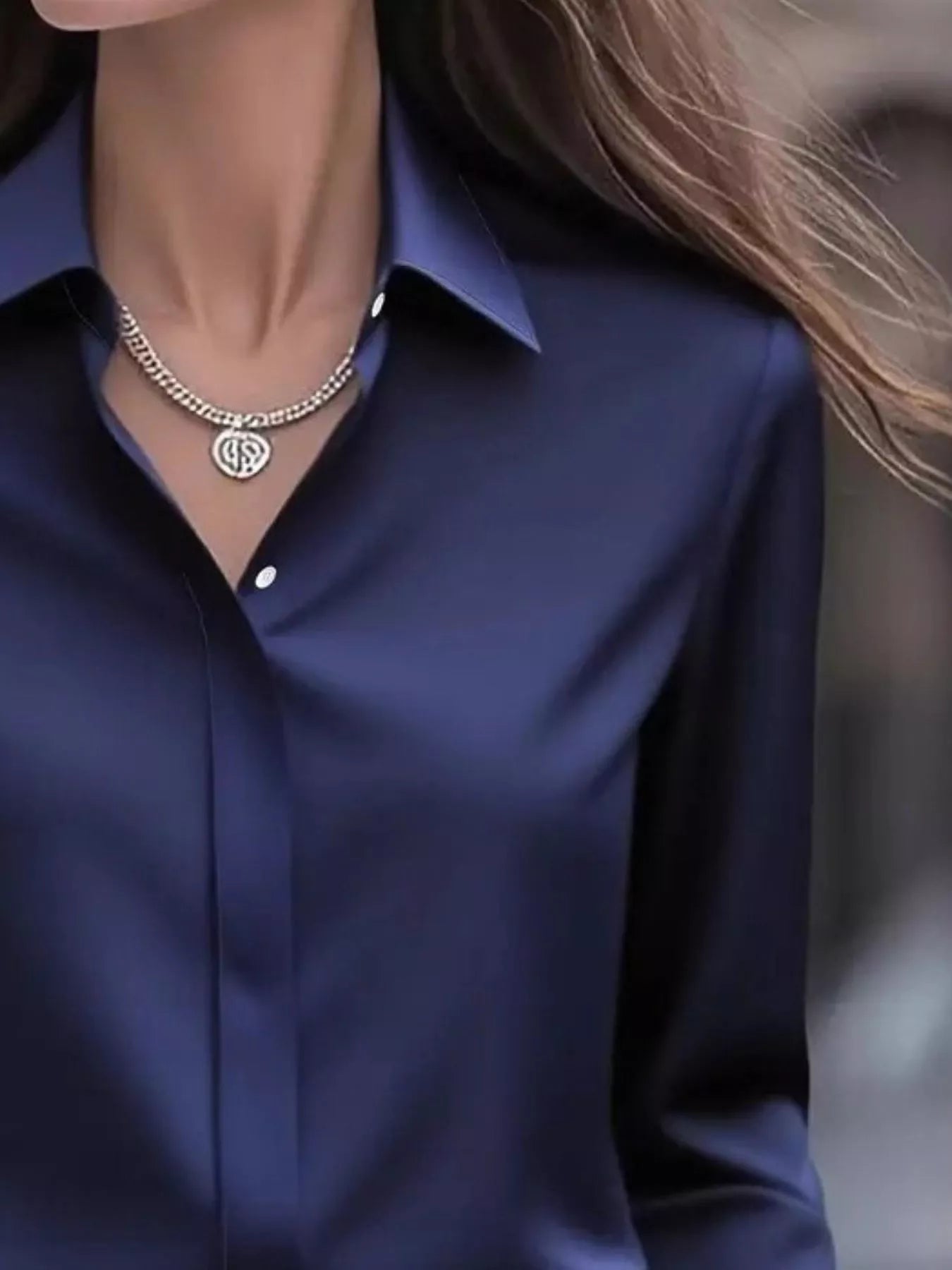 Button Down Collared Neck Long Sleeve Shirt - MAD RUFFI