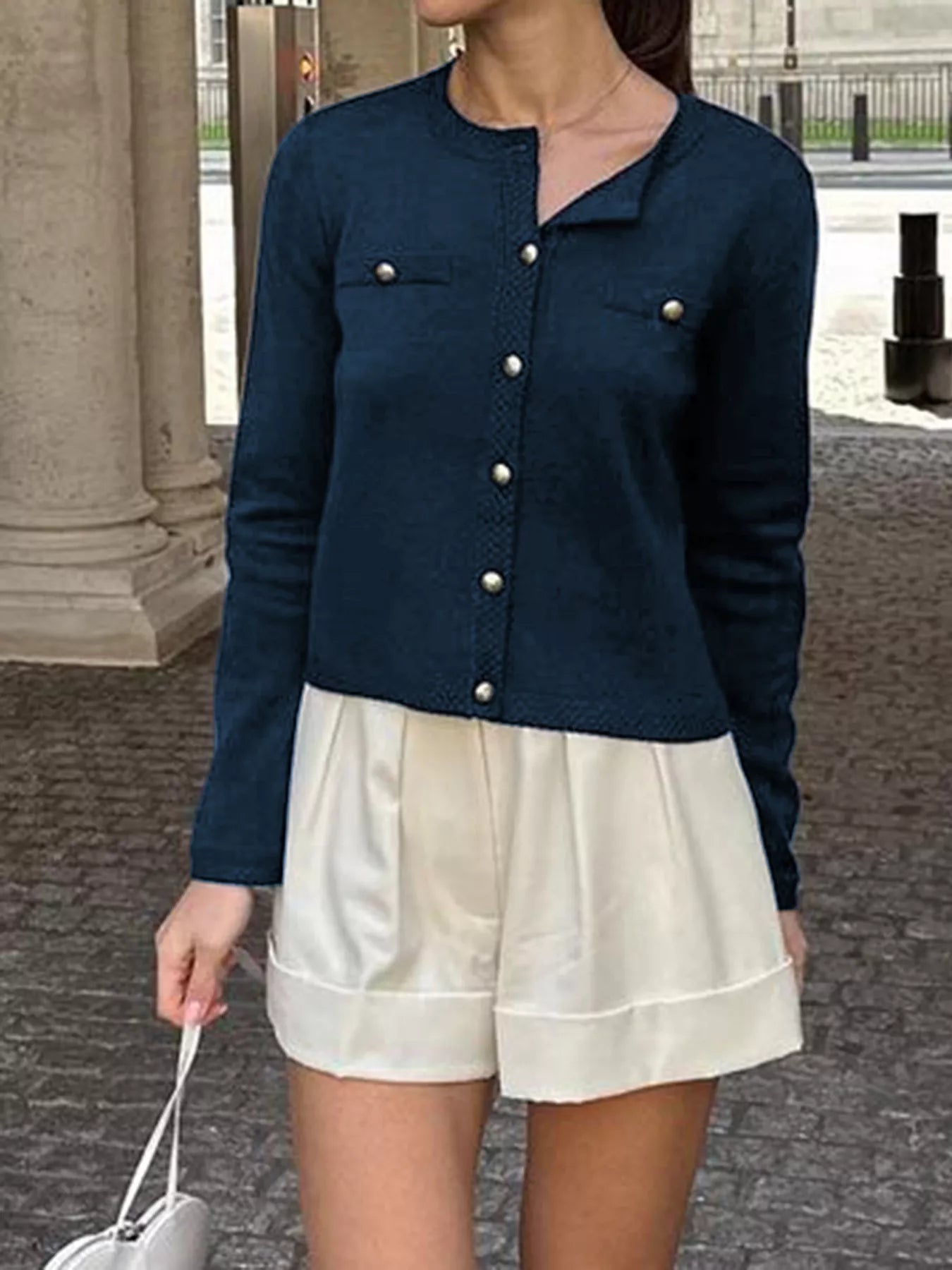 Button - Down Knit Cardigan - MAD RUFFI