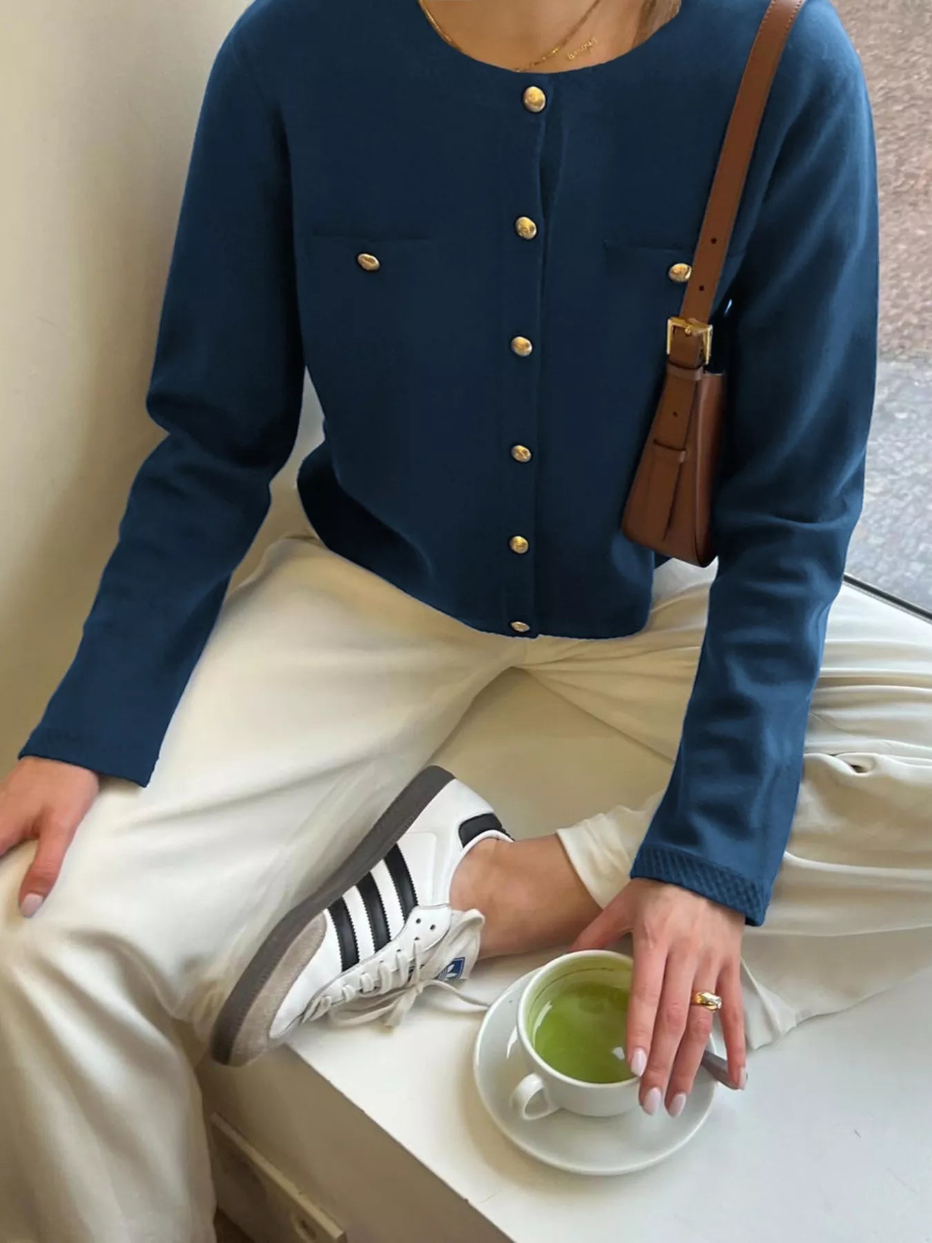 Button - Down Knit Cardigan - MAD RUFFI