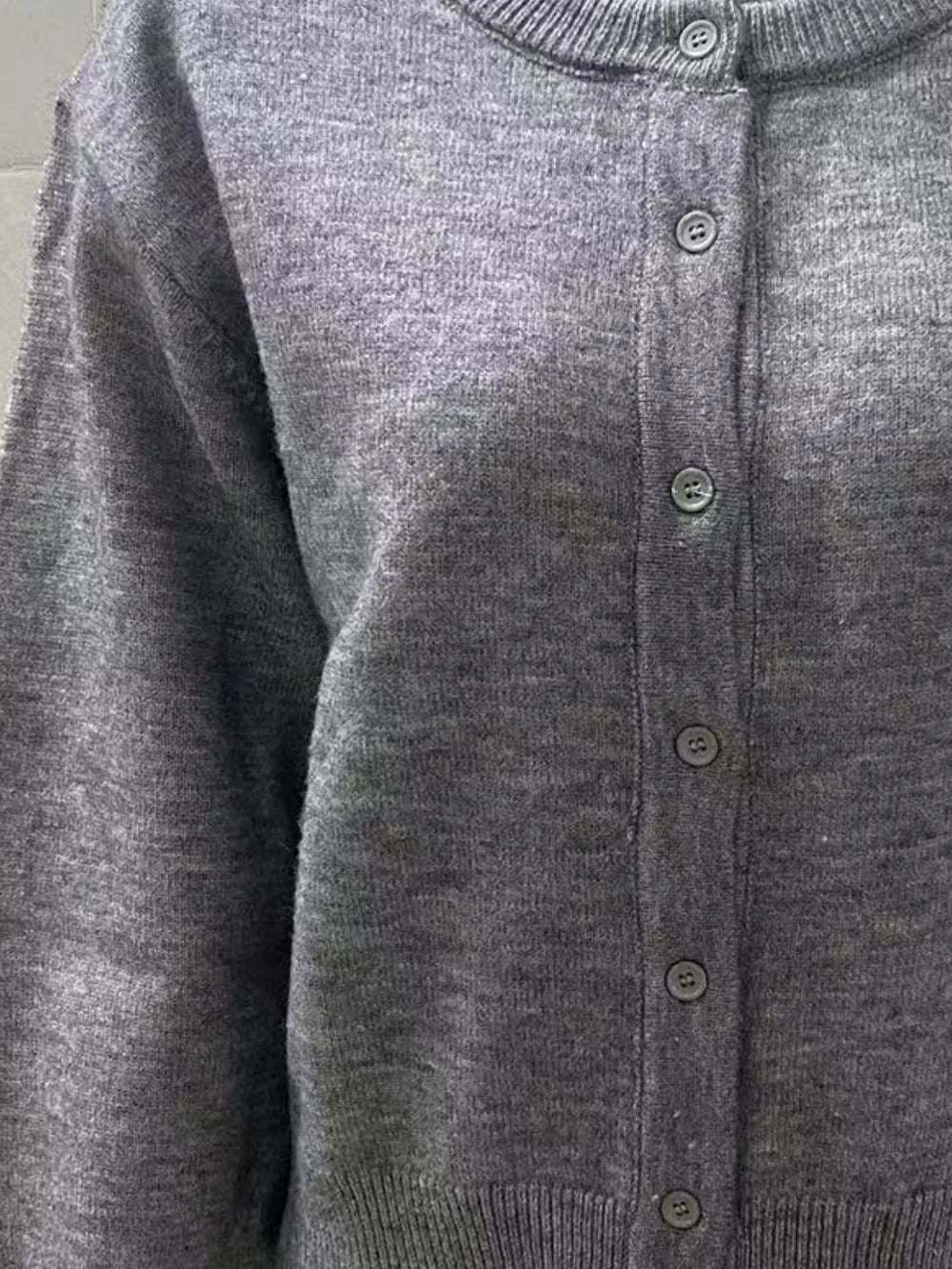 Button Down Long Sleeve Cardigan - MAD RUFFI