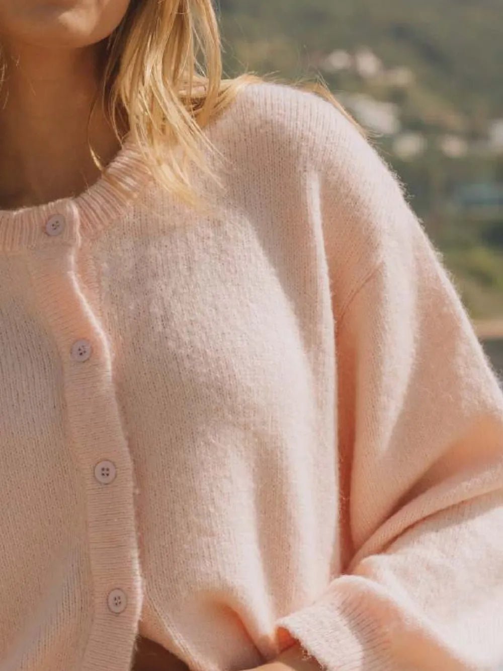 Button Down Long Sleeve Cardigan - MAD RUFFI